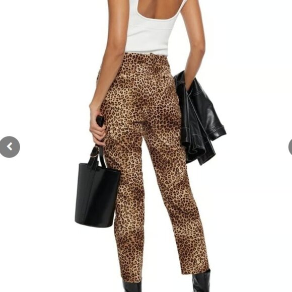 Frame Faithful Cropped Leopard Print Pant Size 4 - Picture 4 of 12